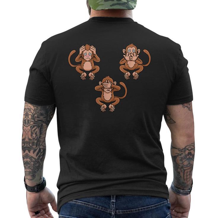 Speich Hörre & Sehe Kein Evil Drei Monkeys Weiser Monkey T-Shirt mit Rückendruck