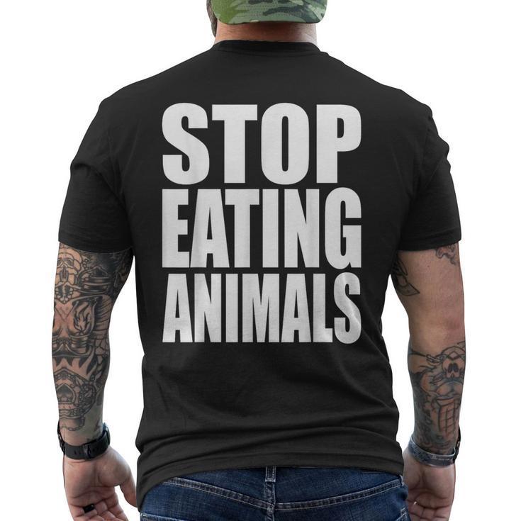 Stop Eating Animalseganegetarier Tierwohl T-Shirt mit Rückendruck