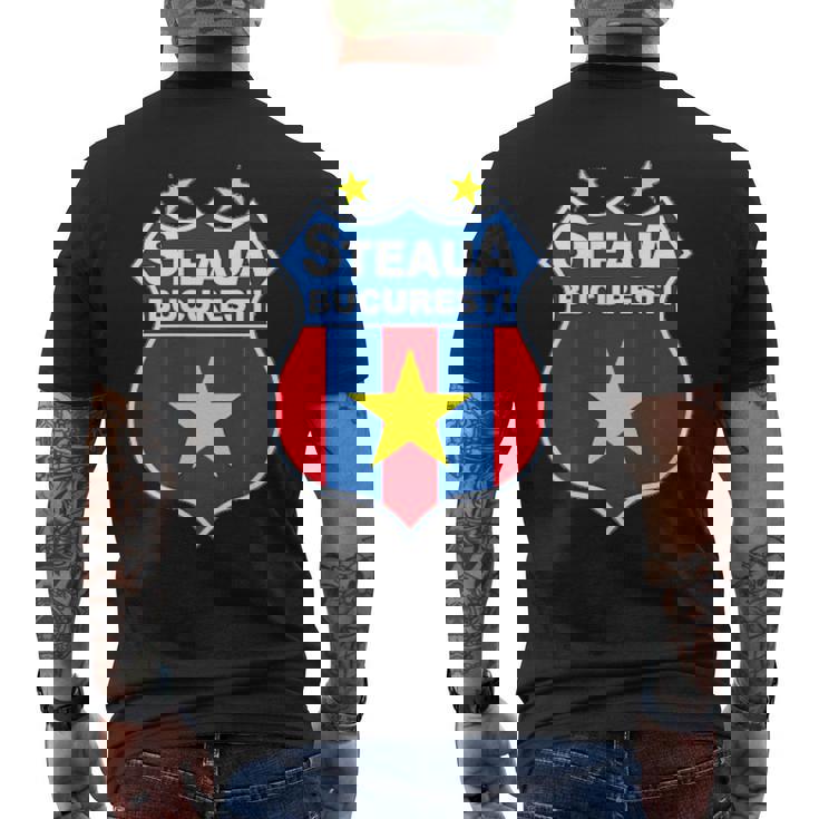 Storico Steaua Bucuresti Rumeno Soccer T-shirt da uomo con stampa posteriore