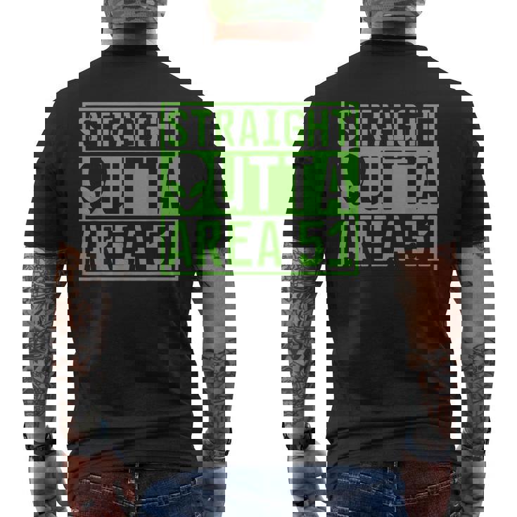 Straight Outta Area 51 Alien Ufo Hunting Men's T-shirt Back Print