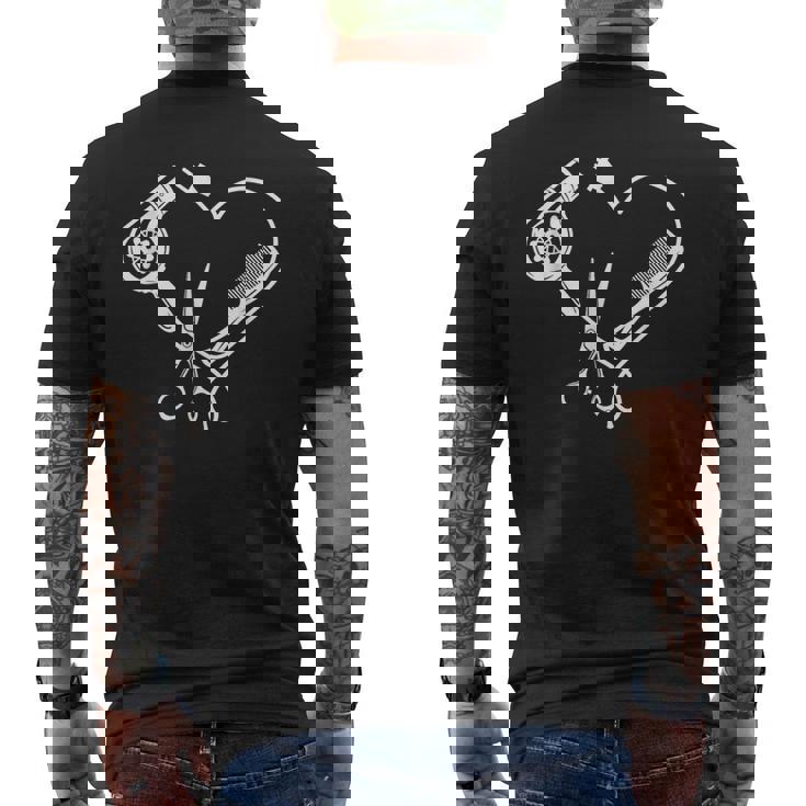 Taglio Soffiatura Pettinatura Parrucchiere Maestro Parrucchiere T-shirt da uomo con stampa posteriore