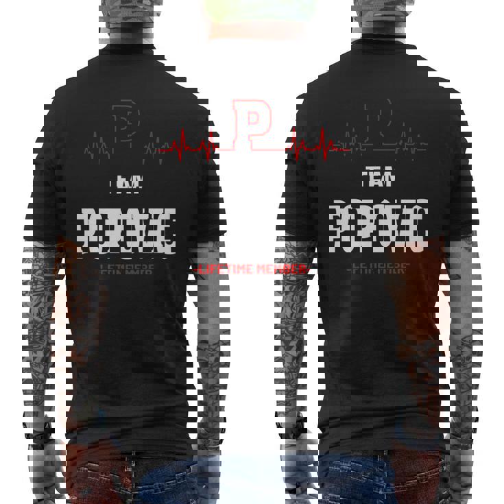 Team Popovic Lifetime Member Popovic Last Name Men's T-shirt Back Print