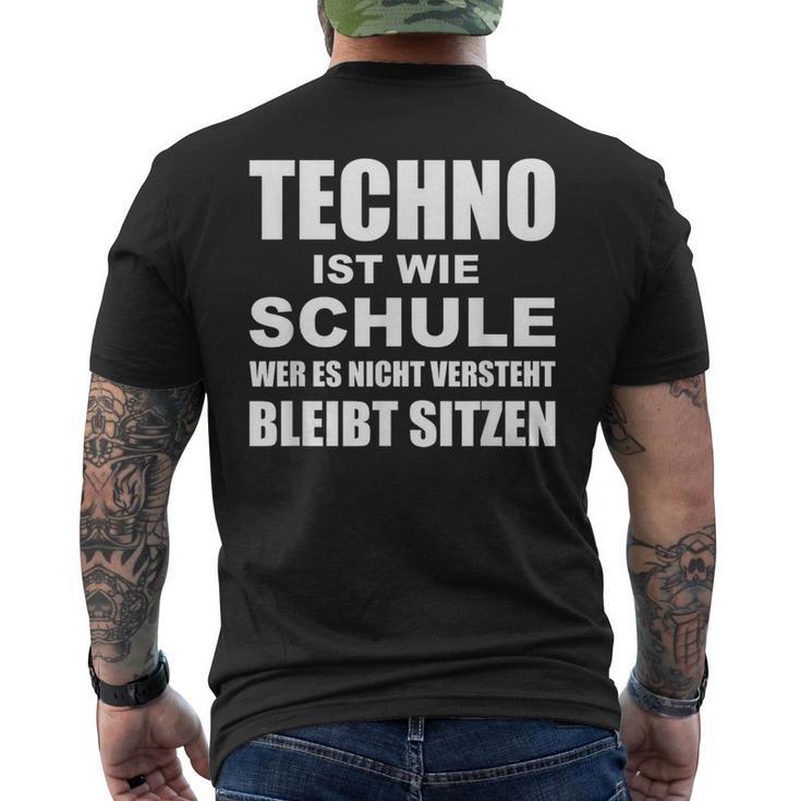 Techno Ist Wie Schule Rave T-Shirt mit Rückendruck