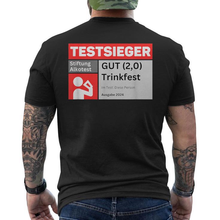 Test Winner Stiftung Alkotest Gut Trinkfest Malle Bumsbar T-Shirt mit Rückendruck