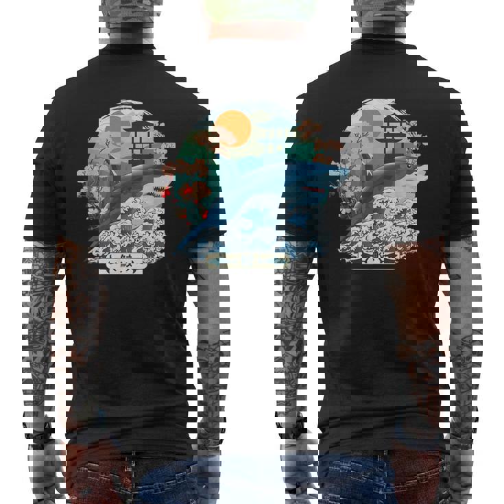 Tiburón Japonés Gran Ola Kanagawa Japón Arteintage Camiseta Hombre Estampado Espalda