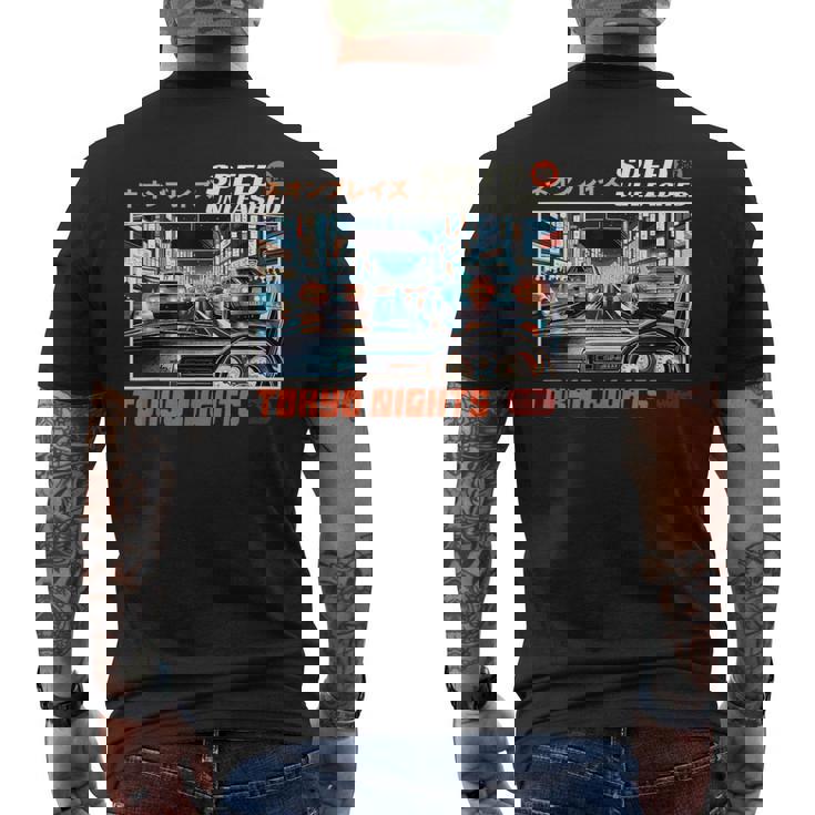 Tokyo Night Drift Camiseta Hombre Estampado Espalda