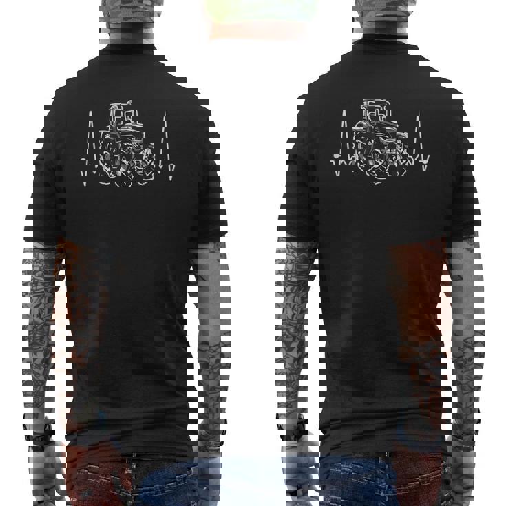 Trattore Per Trattore Con Battito Cardiaco T-shirt da uomo con stampa posteriore