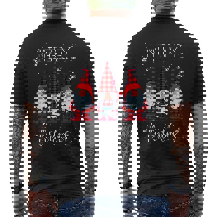 Femme Trois Gnomes En Buffalo Plaid Joyeux Noël GNOME T-Shirt Avec Col En V