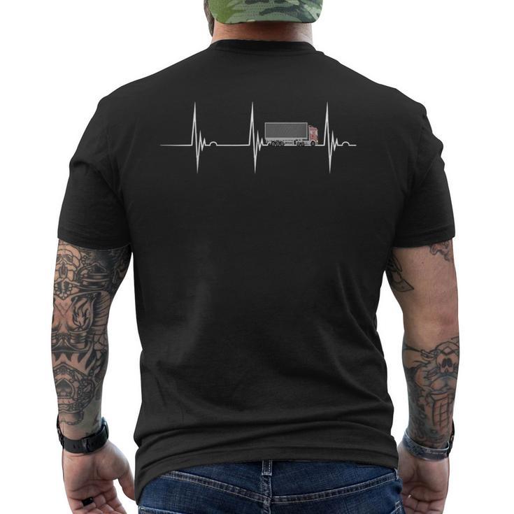 Trucker Driver Heartbeat Ecg Pulse Truck Trucker Driver T-Shirt mit Rückendruck