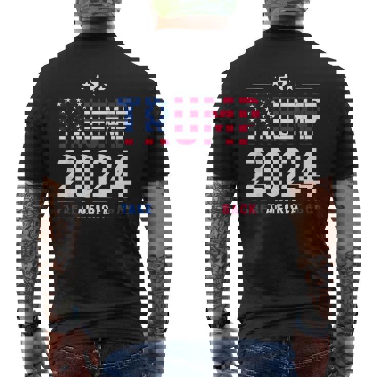 Trump 2024 Take America Back Bandera De Estados Unidos Donald Trump Camiseta Hombre Estampado Espalda