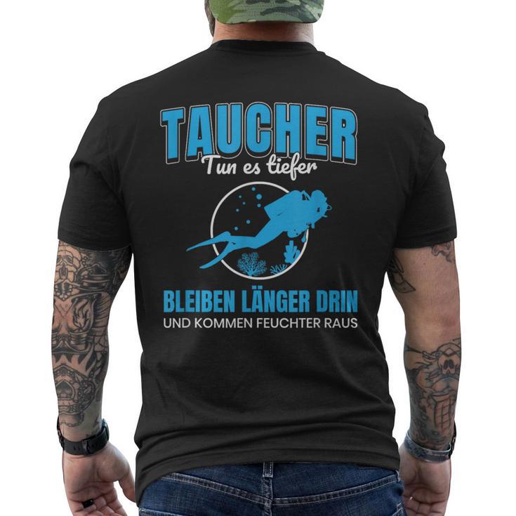 Tun Es Tiefer Bleiben Langger Diving T-Shirt mit Rückendruck