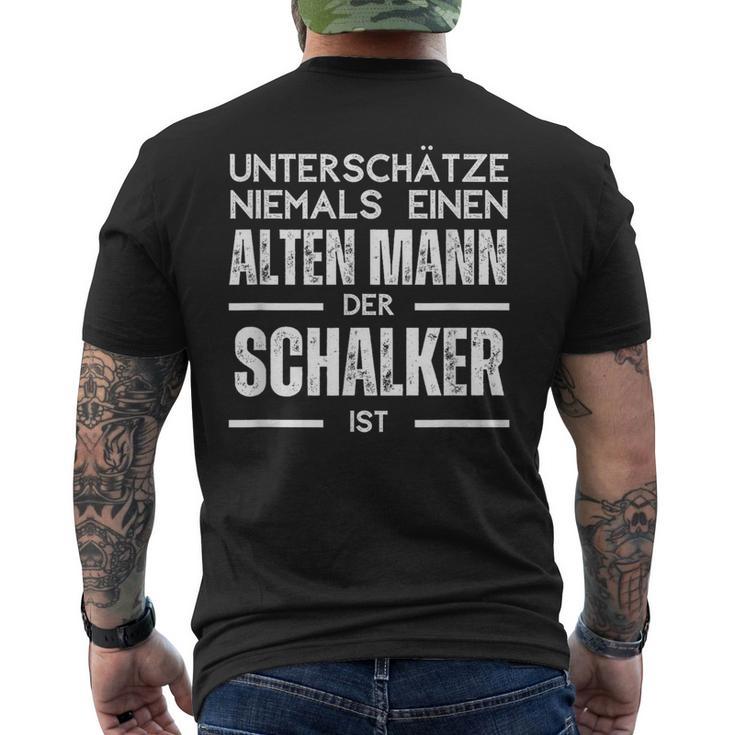 Unterschätze Niemals Einen Alten Mann Schalker T-Shirt mit Rückendruck