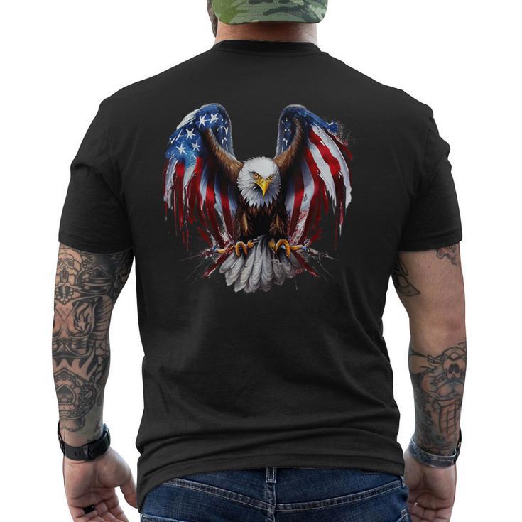 Us Flag As Eagle Usa Flag T-Shirt mit Rückendruck