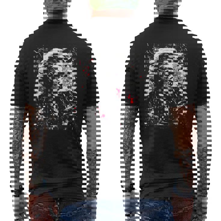 Vampire Beer Drinking Creepy Dracula Beer Halloween Lover Men's T-shirt Back Print
