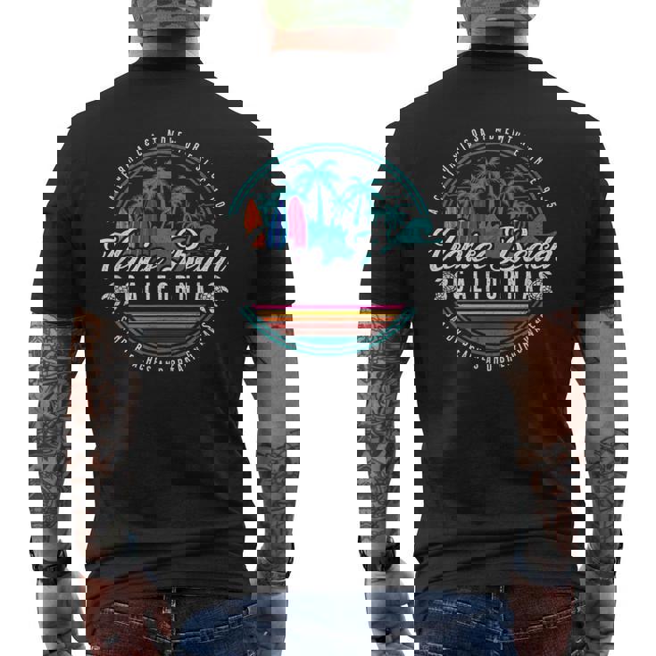 Venice Beach California Spiagge Di Sabbia Onde Che Infrangono Il Surf T-shirt da uomo con stampa posteriore