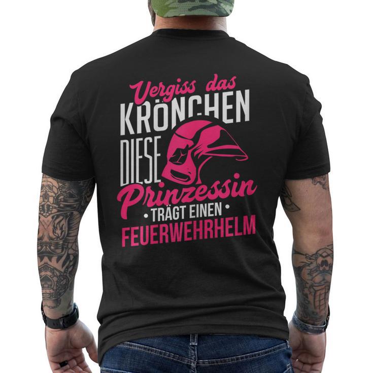 Vergiss Krönchen Princess Fireman Helmet T-Shirt mit Rückendruck