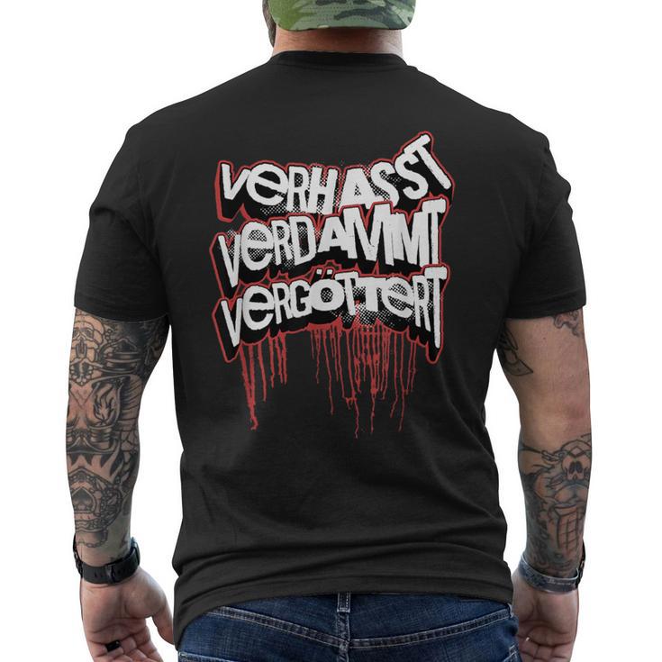 Verhassterdammtergöttert T-Shirt mit Rückendruck