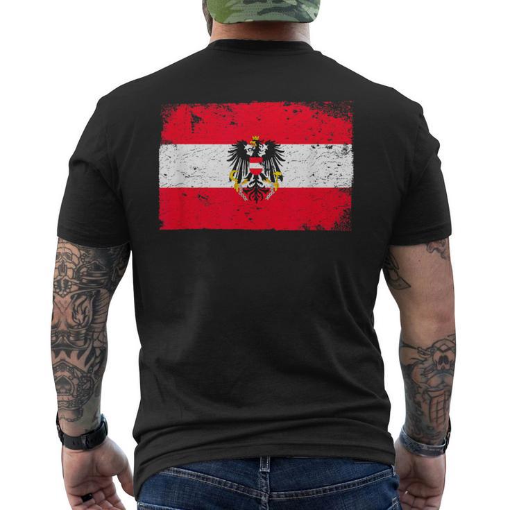 Vintage Österreich Flagge T-Shirt mit Rückendruck