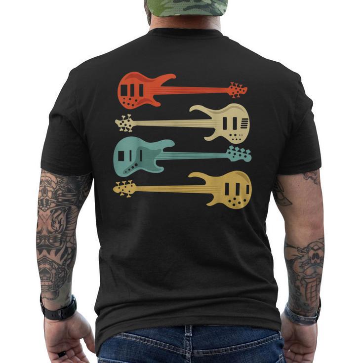 Vintage Retro Bass Guitar Bass Guitarra Camiseta Hombre Estampado Espalda