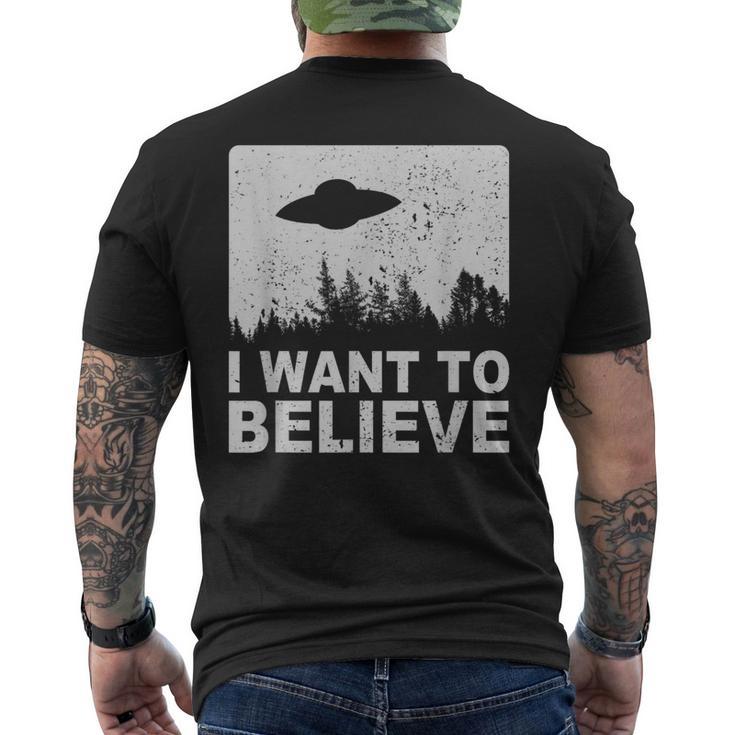 I Want To Believe I Aliens Ufo Area 51 Roswell T-Shirt mit Rückendruck