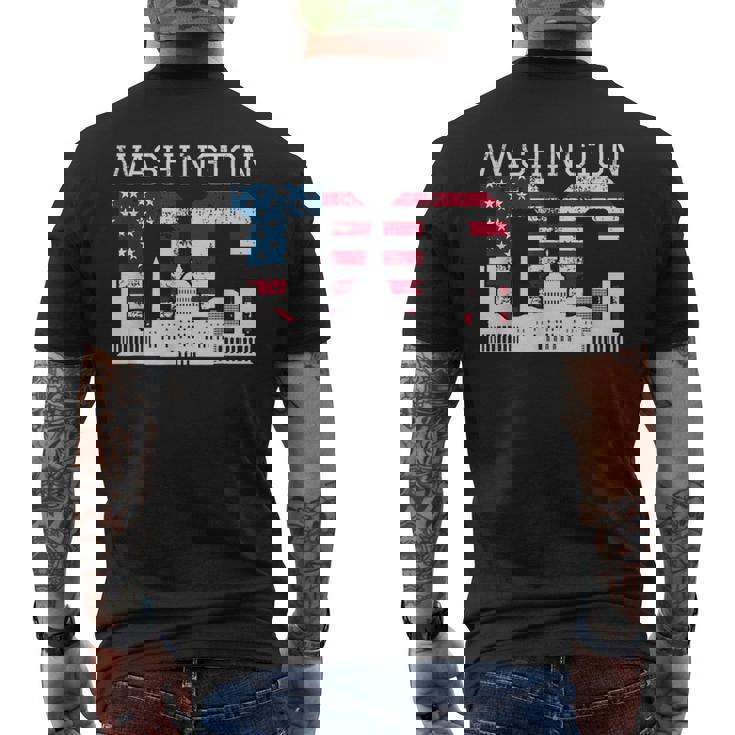 Washington Dc Capitol Hill Con Bandiera Usa T-shirt da uomo con stampa posteriore