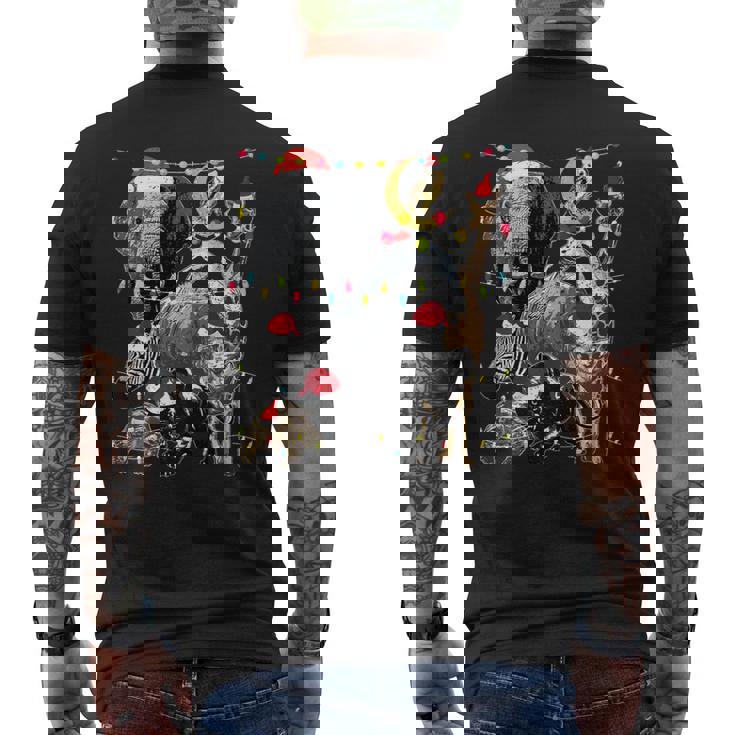 Zoo Animals Christmas Lights Jungle Zookeeper Safari Theme Premium Men's Back Print T-Shirt