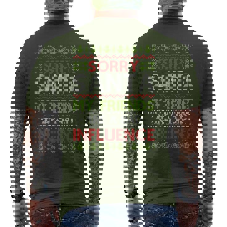Christmas Santa Friends Ugly Christmas Sweater Men's T-shirt Back Print