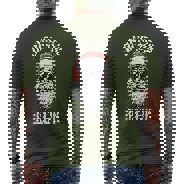 Don't Stop Believing Santa Claus Christmas Boys Men's T-shirt Back Print
