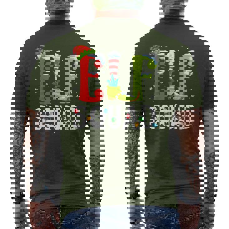 Elf Squad Christmas Family Matching Pajamas Xmas Elf Pajama Men's T-shirt Back Print