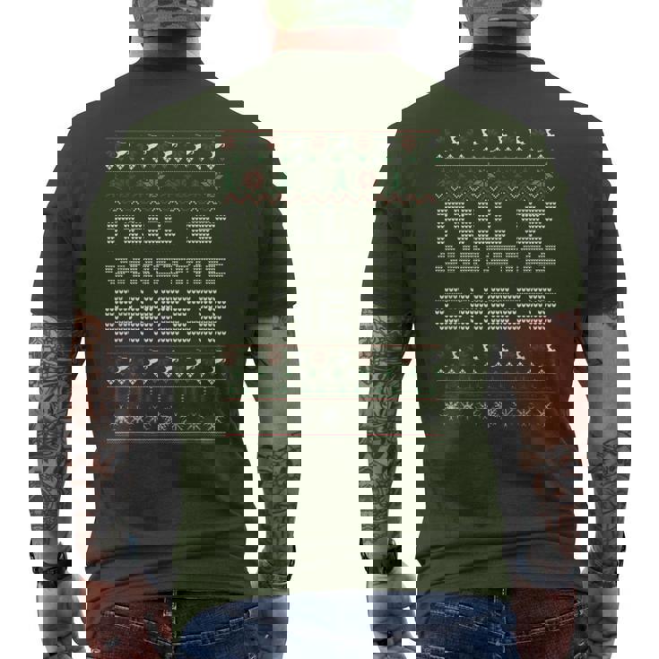 Full Of Christmas Cheer Ugly Christmas Sweater Ugly Xmas Men's T-shirt Back Print
