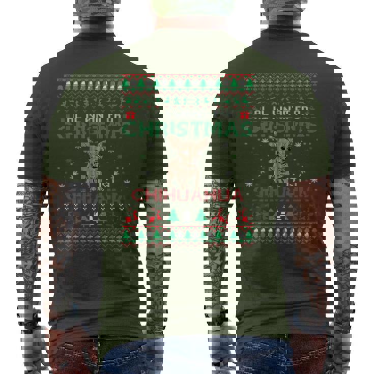 Chihuahua Ugly Christmas Sweaters Men's T-shirt Back Print