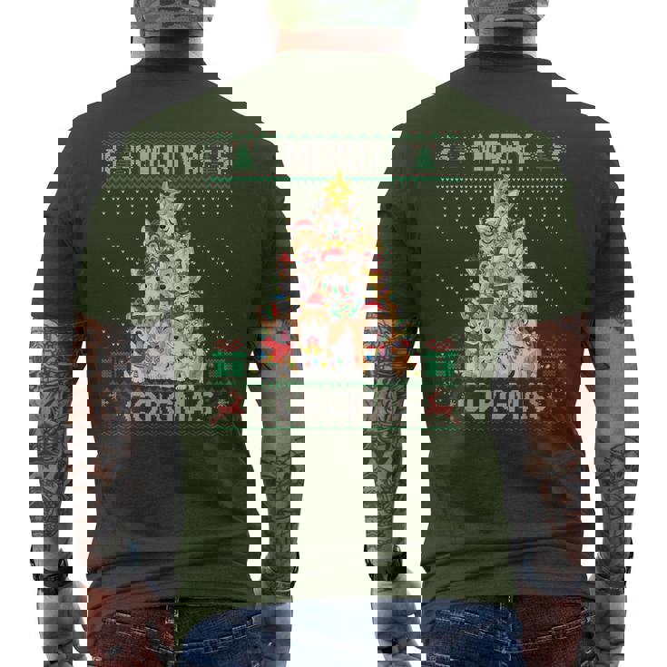 Merry Corgmas Ugly Sweater Corgi Christmas Tree Dog Men's T-shirt Back Print