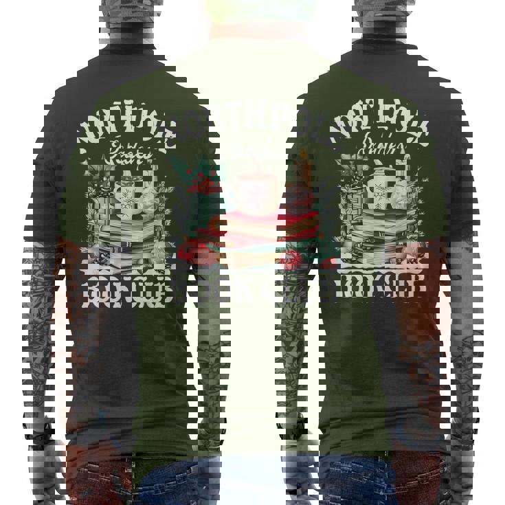 North Pole Book Club Hot Cocoa Bookworms Christmas Men's T-shirt Back Print North Pole Book Club Hot Cocoa Bookworms Christmas Men's T-shirt Back Print