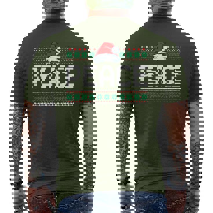 Peace I Come In Peace Couples Ugly Christmas Xmas Sweaters Men's T-shirt Back Print