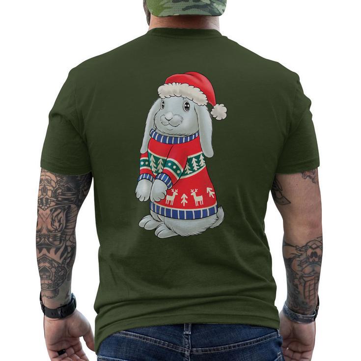 Rabbit Hat Hoppy Christmas Rabbit Christmas T-Shirt mit Rückendruck