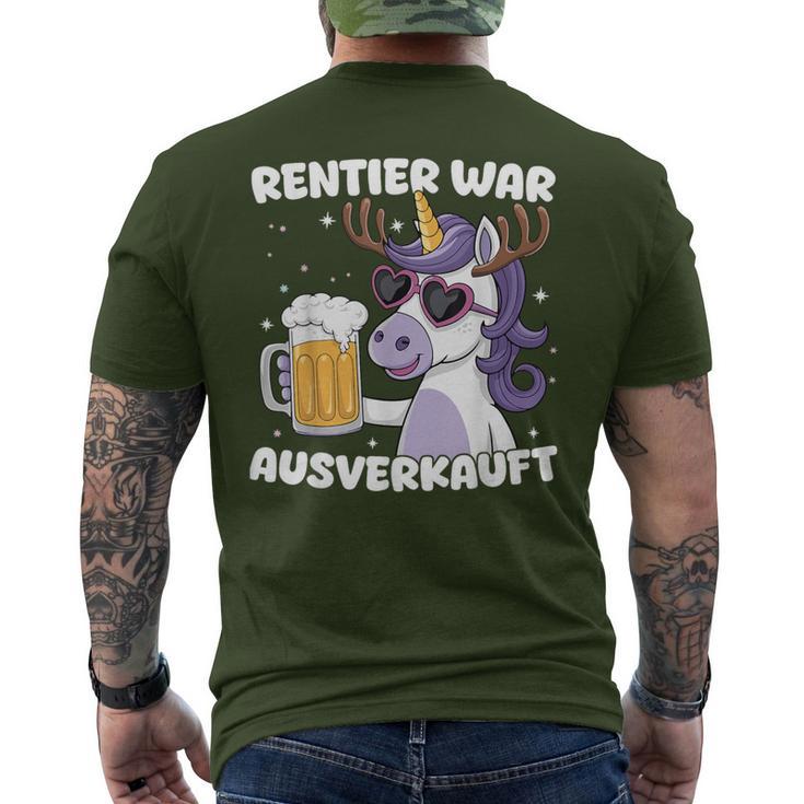 Reindeer War Ausverkauft Christmas Unicorn T-Shirt mit Rückendruck