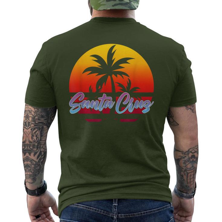 Santa Cruz Ca California Retro Sunset T-Shirt mit Rückendruck