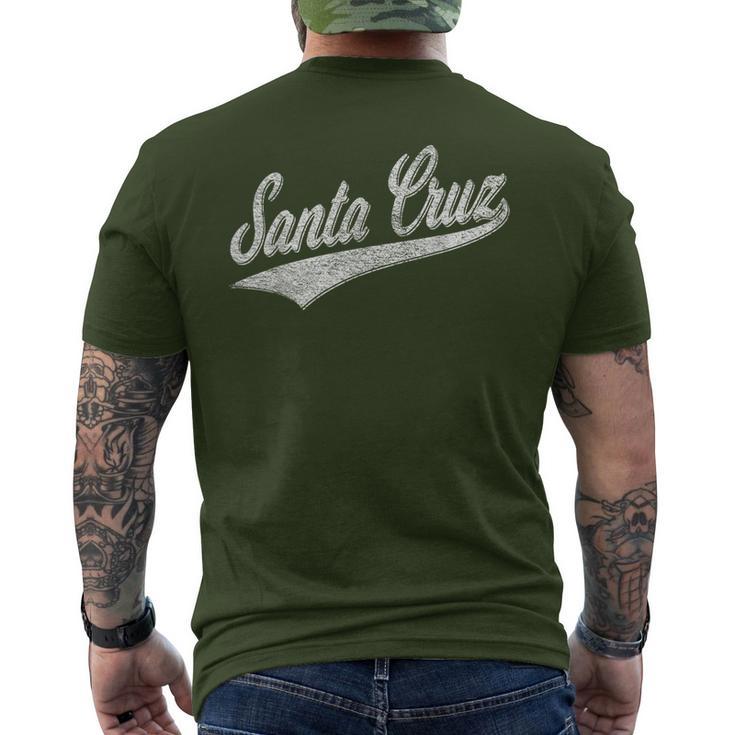 Santa Cruz California Sports Baseball Lettering Jersey Flag T-Shirt mit Rückendruck