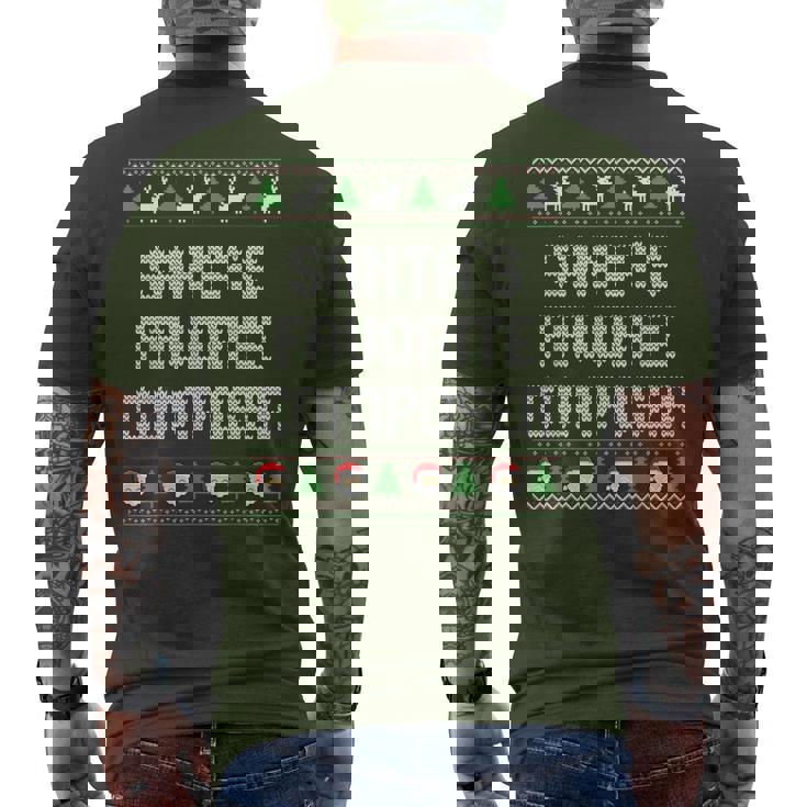 Santa's Favorite Composer Ugly Christmas Sweater Men's T-shirt Back Print