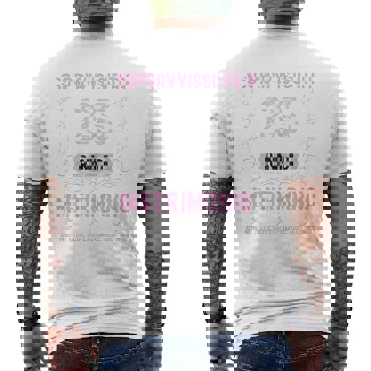 25 Anni Di Matrimonio Nozze D'argento Anniversario T-shirt da uomo con stampa posteriore