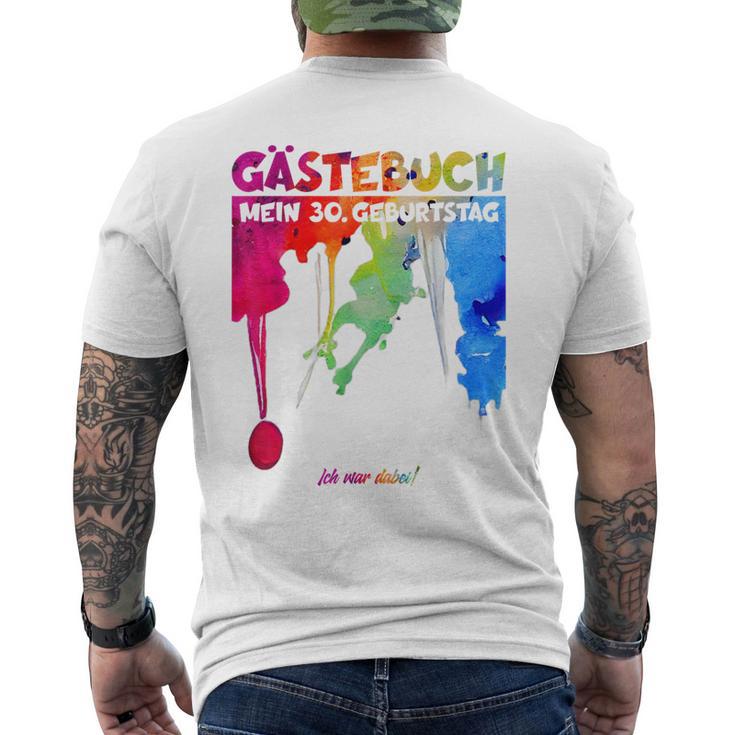 30 Jahre Guestlist 30Th Geburtstag Guest Book T-Shirt mit Rückendruck