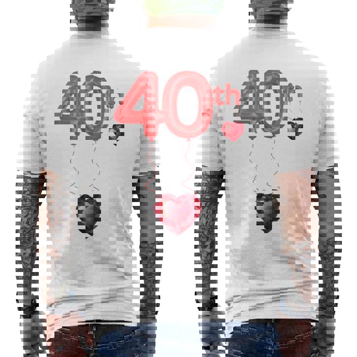 40º Aniversario Número 40º Aniversario De Bodas De Ruby Sin Mangas Camiseta Hombre Estampado Espalda