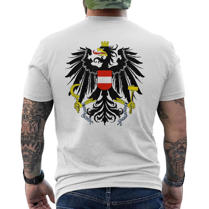 Austria Federal Eagle Red Red Eagle Retro T-Shirt mit Rückendruck