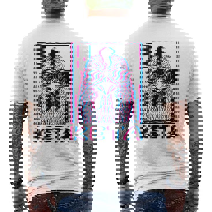 Backprint Divertente Raver Animale Dj Festa Festival Keta T-shirt da uomo con stampa posteriore