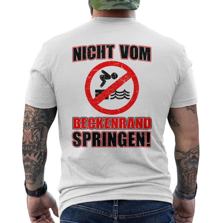 Bademeister Dlrg Nichtom Beckenrand Jumping S T-Shirt mit Rückendruck