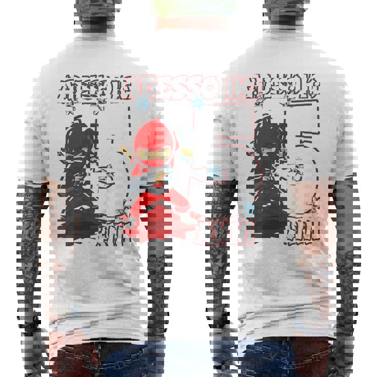Bambino 5 Compleanno Bambino Adesso Ho 5 Anni 5 Anno Ragazzo Ninja T-shirt da uomo con stampa posteriore