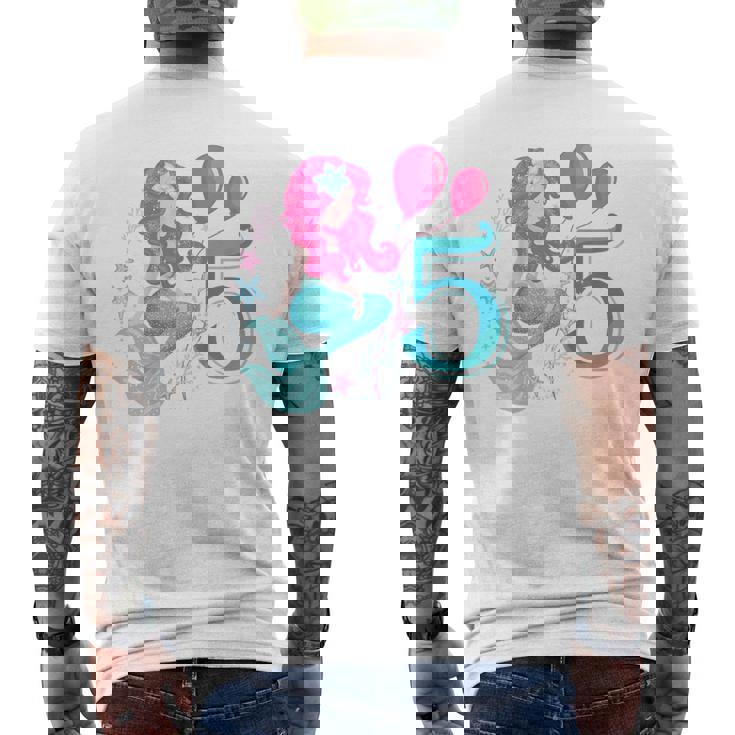 Bambino 5° Compleanno Sirena 5 Anni Di Compleanno Per Bambini T-shirt da uomo con stampa posteriore