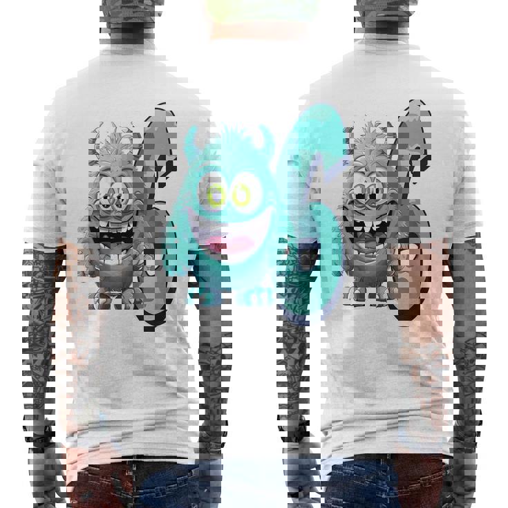 Bambino Mostro Per Bambini Motivo T-shirt da uomo con stampa posteriore