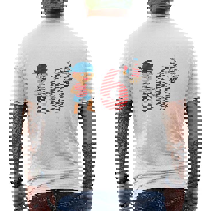 Bambino Pirata 6 Compleanno Pirati Bambini Ragazzi Festa Pirata Tema T-shirt da uomo con stampa posteriore