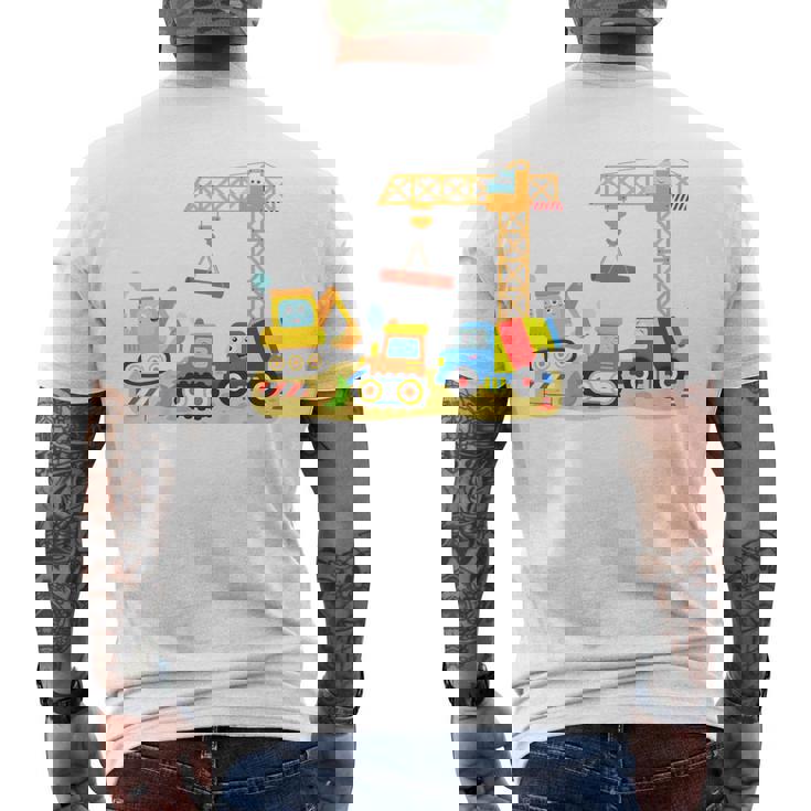 Bambinoeicolo Macchina Cantiere Gru Escavatore Betoniera Bimbo T-shirt da uomo con stampa posteriore